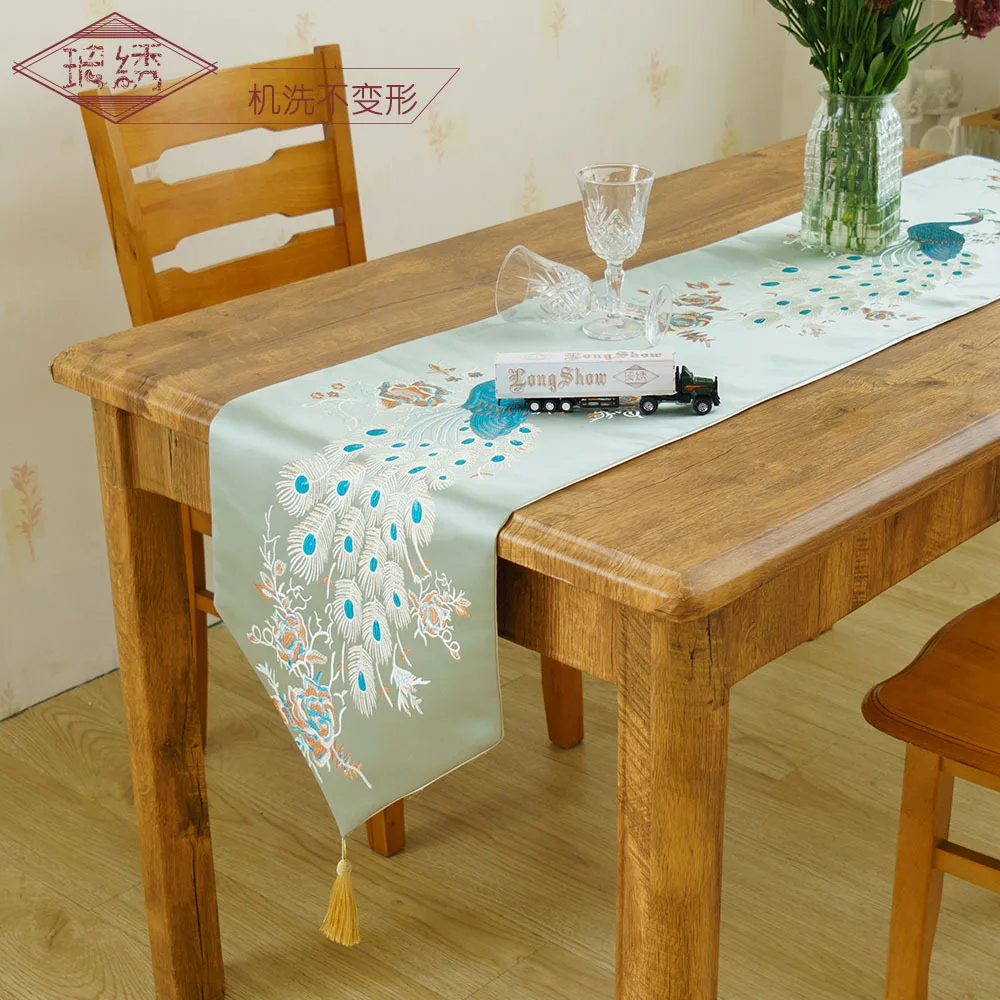 2020 новый европейский утолщенный Высокоточный Павлин вышитый стол с изображением