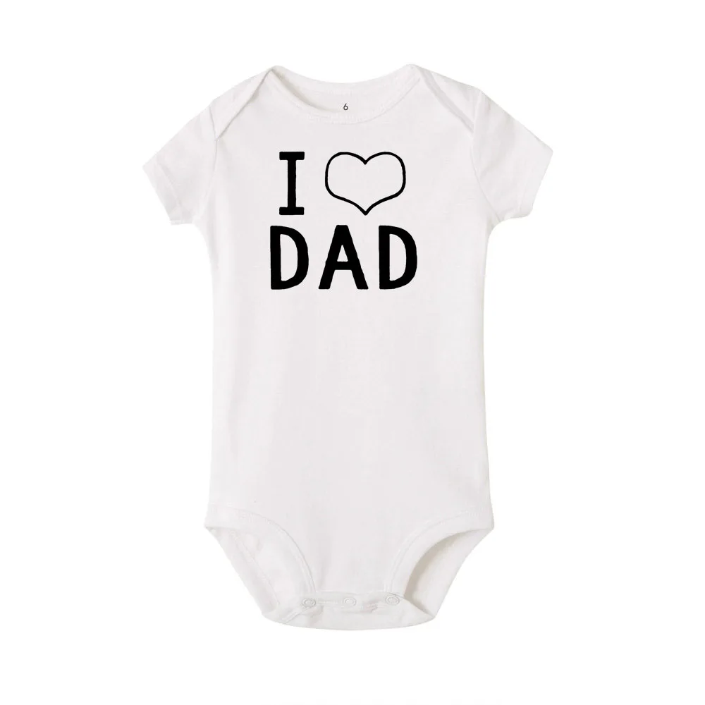 I Love Mom (Я люблю маму и Dad Новинка для новорожденных одежда малышей маленьких