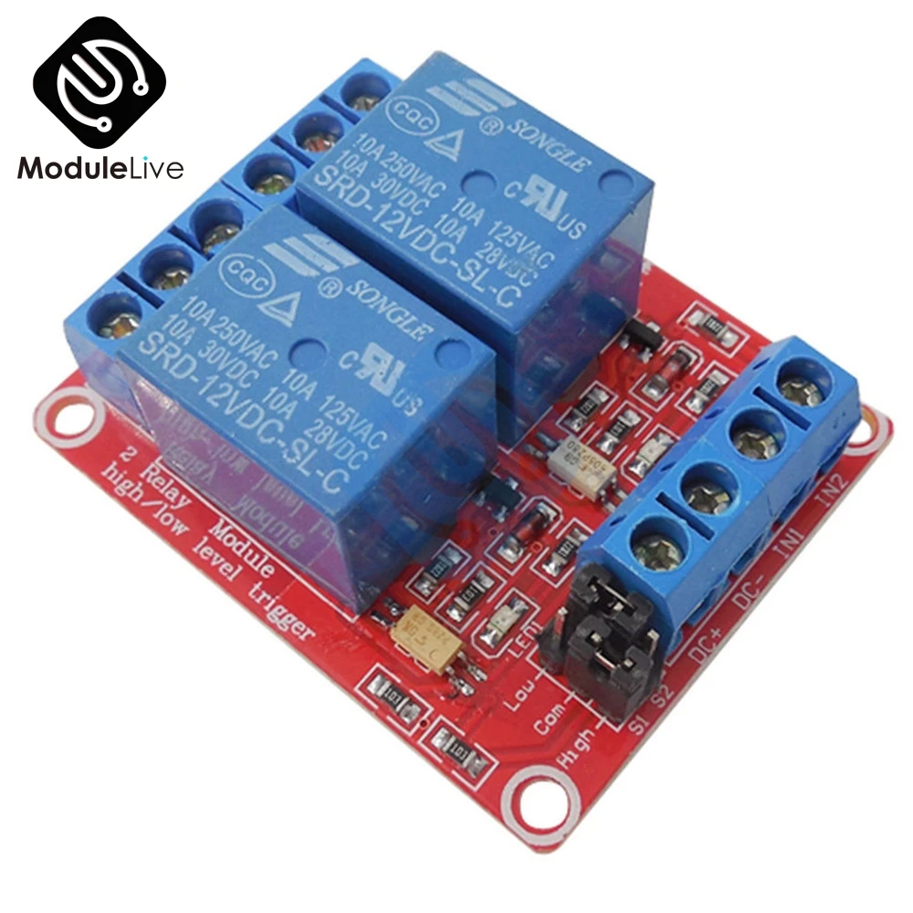 Модуль релейной платы для Arduino два 2 канальных CH 12 В с опора оптопары триггерное