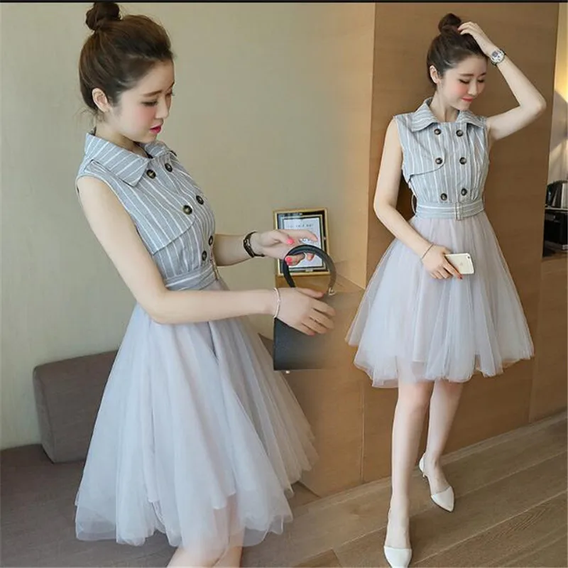 Женское облегающее платье трапеция без рукавов летнее двубортное большого