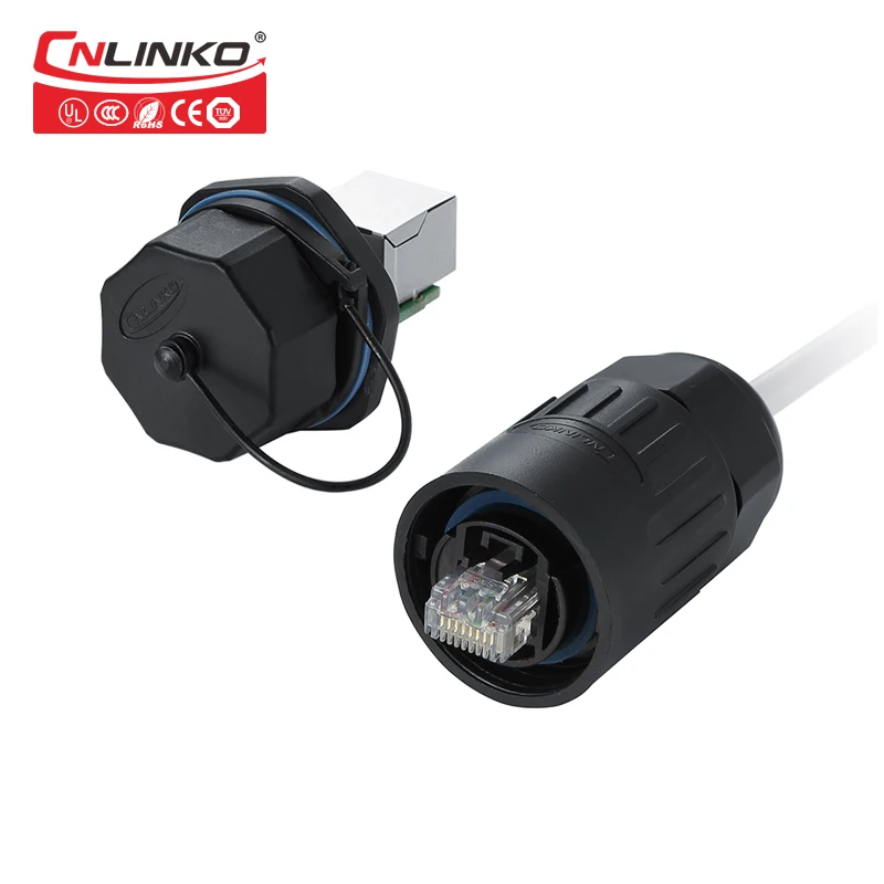 CNLINKO IP67 RJ45 разъем панель монтажная розетка водонепроницаемый 1/4 байонета и