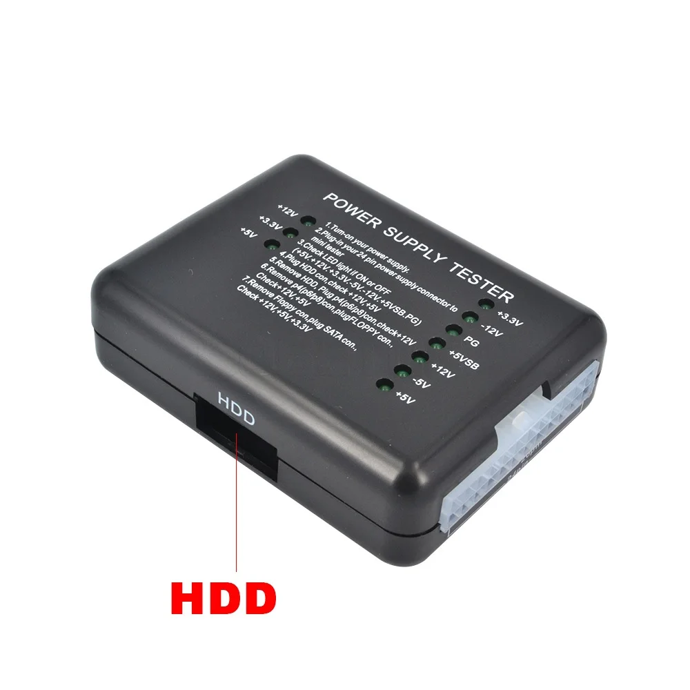 Тестер электропитания kebidu ATX SATA HDD Светодиодная индикация 20 24pin PSU диагностический