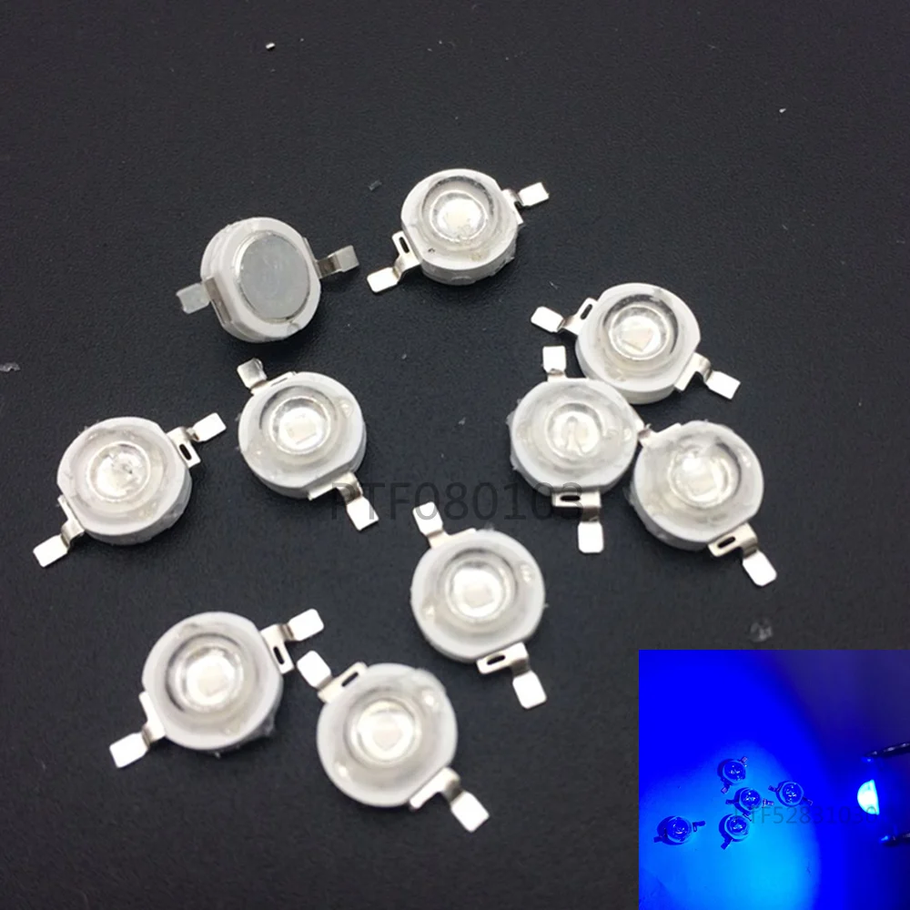 100pcs 3W led watt Royal Blue 445-455nm High Power chip for fish tank light diy | Освещение