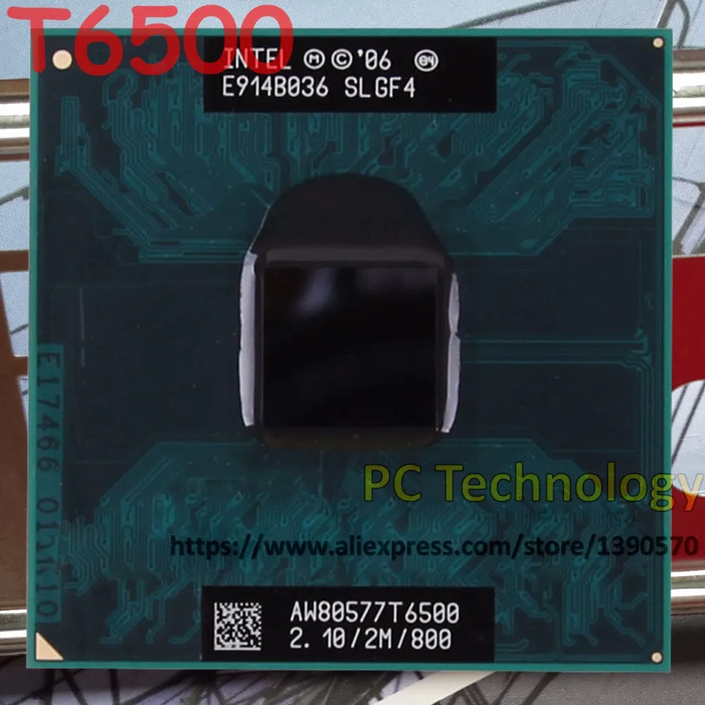 Оригинальный процессор T6500 Intel Core2 Φ (2M Cache 2 1 ГГц 800 МГц FSB) Socket479 для ноутбука GM45 PM45