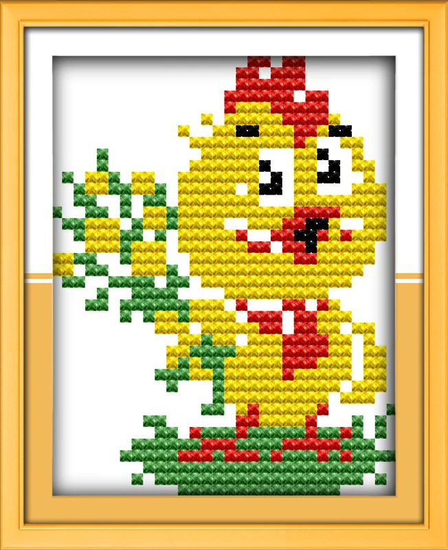 Набор для рукоделия маленький Петушок с цветами DMC Счетный крестообразный