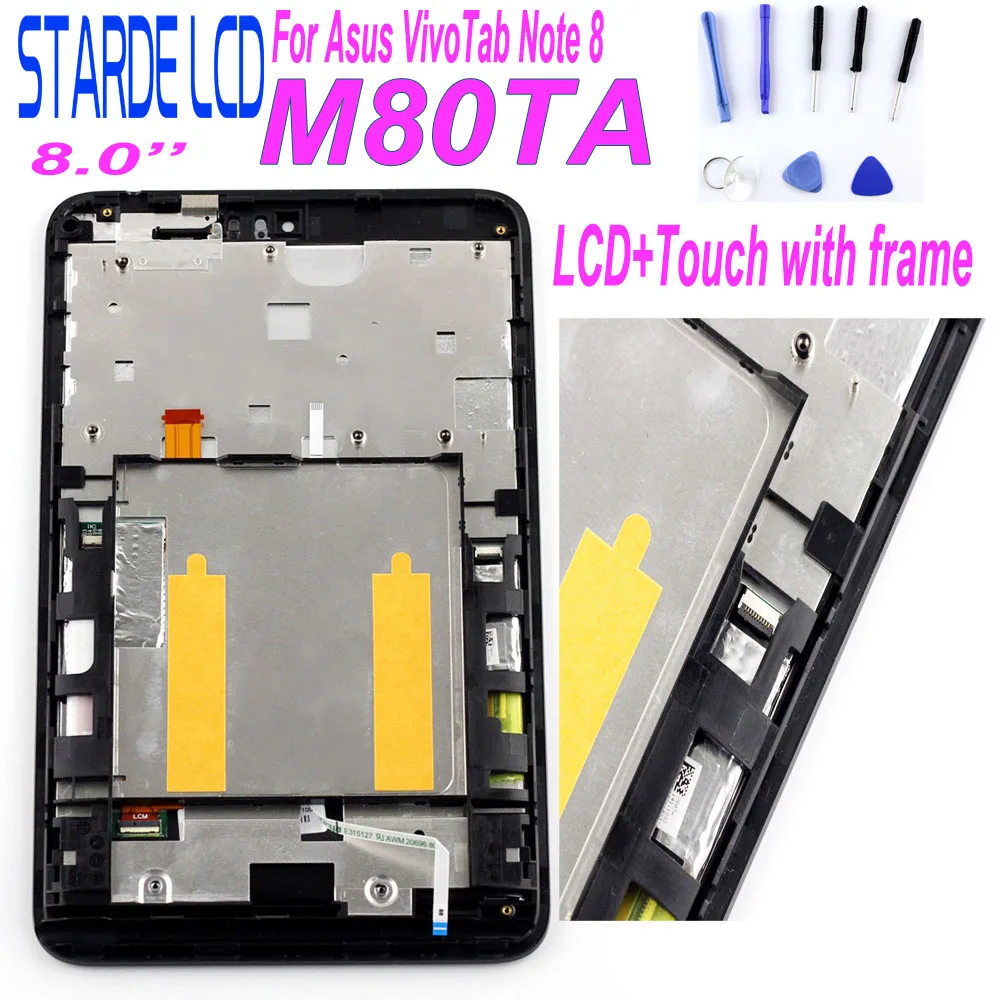 

STARDE Replacement LCD For Asus VivoTab Note 8 M80TA M80T LCD Display Touch Screen Digitizer Assembly with Frame