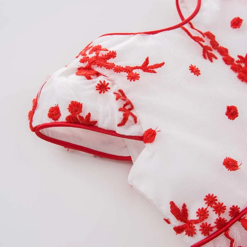 Dave bella Princess baby girl dress with big bow children party wedding gown summer floral clothes vestido infantil DB7578 | Детская