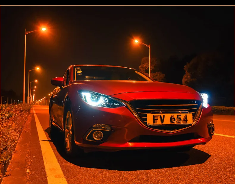 KOWELL автомобильный Стайлинг для Mazda 3 светодиодные фары для Axela drl H7 hid Биксеноновые линзы ближнего света