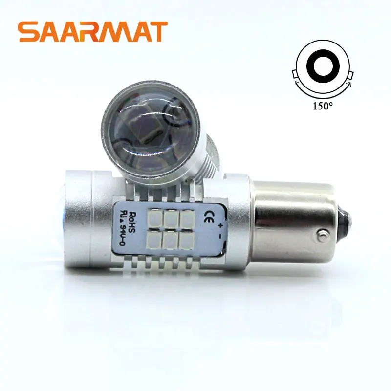 Светодиодные лампы PY21W BAU15S 21SMD высокой мощности 12 В для указателей поворота