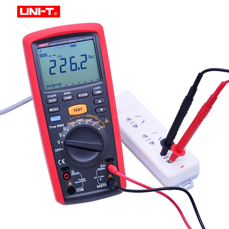 Ручной цифровой тестер сопротивления изоляции UNI T UT505ATrue RMS DC AC volt Ohm Megger Megohmmeter