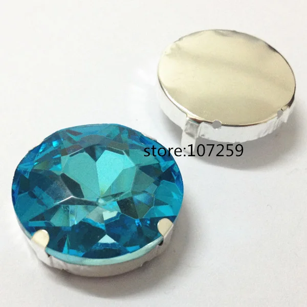 aquamarine TopStone шить на стекло кристалл круглый Baoshihua коготь горный хрусталь нескольких цветов 10 мм 12 мм 14 мм 27 мм шить на камень плоский Топ - Цвет: aquamarine