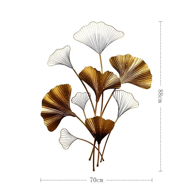 Цвет: желтый Китайская кованая Роскошная настенная подвесная стена Ginkgo, украшение для гостиной, диван, задний план, отделка крыльца под фреску, Фреска, орнамент R629 - Цвет: Цвет: желтый