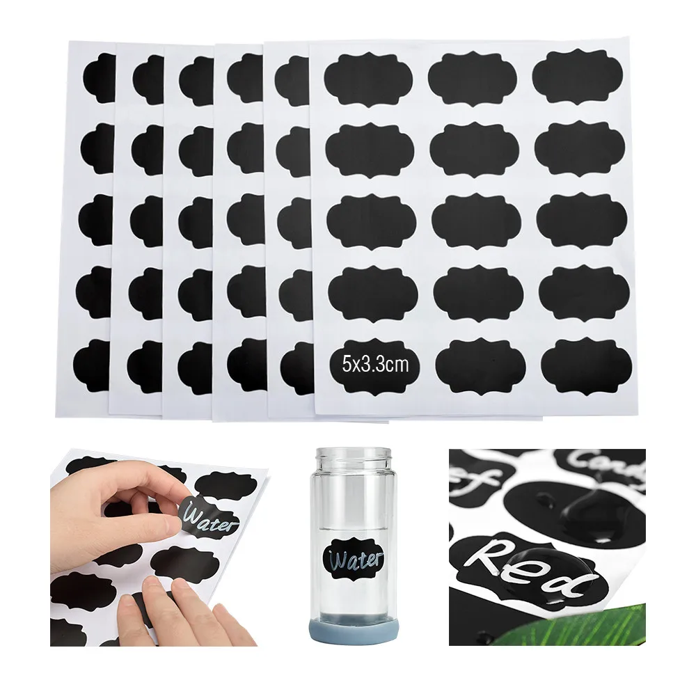 

90 pcs/set Blackboard Sticker Craft Kitchen Jars Organizer Reusable Labels Stickers Chalkboard Sticker Black Board Wall Stickers