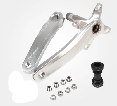 silver MTB шатун для горного велосипеда велосипедный Кривошип рифленый алюминиевый сплав велосипедный Кривошип - Цвет: silver