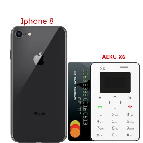 AEKU X6 оригинальный новый сотовый телефон ультра мини карта студенческий