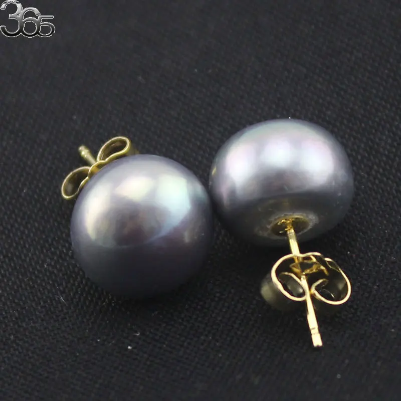 Free Shipping AAA Wedding Jewelry Gift Box Packed Gold Filled Studs White Pink Natural Freshwater Pearl Earrings 10 11mm|earrings pearls