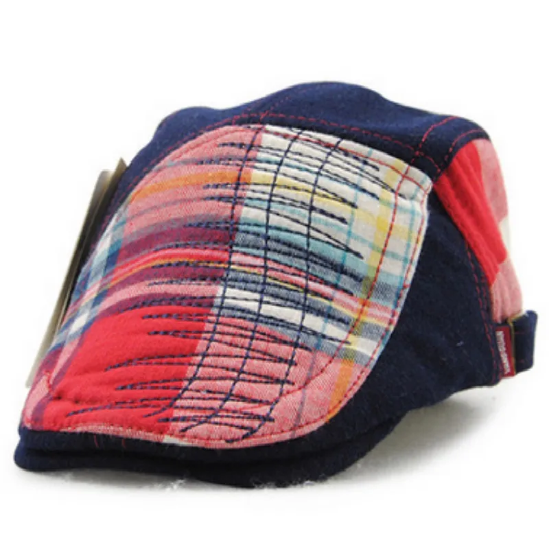 Детский Теплый шерстяной берет газетчика красный темно серый с пряжкой для