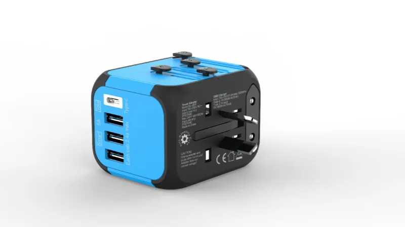 Plug Travel Adapter 309T International Universal Power Adapter All-in-one 5V 2.4A USB Type-c US UK EU AU Asia Travel USB Charger