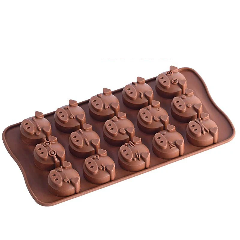 Силиконовые формы милый свинья голова для шоколада из силикона в форме Плесень DIY