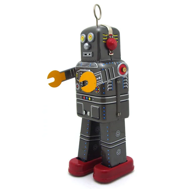 Детская память винтажные детские игрушки оловянные роботы ветрозащитные
