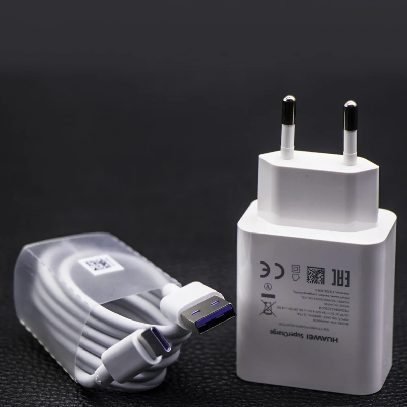 charger and cable HUAWEI Original Fast Charger Mate 9 10 Mate 20 Pro P20 Supercharge Quick Travel Wall Adapter 4.5V5A/5V4.5A Type-C 3.0 USB Cable - Тип штекера: charger and cable