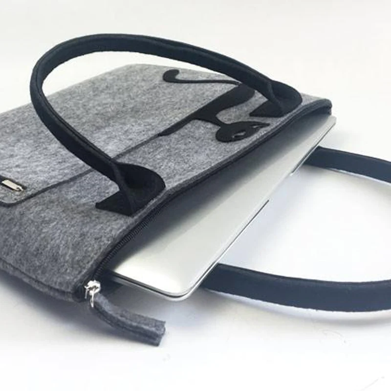 Сумка тоут из фетра для ноутбука 13 дюймов с кошкой женская сумка портфель