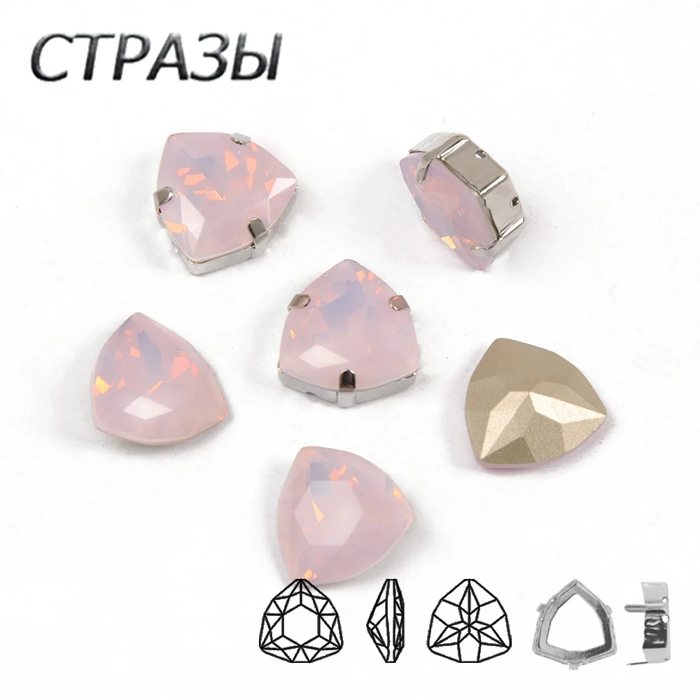 

Rose water Opal 4706 Trilliant Sew On Rhinestones setting Flatback Glass Strass Sewing Rhienstones For Wedding Dress Jewelry