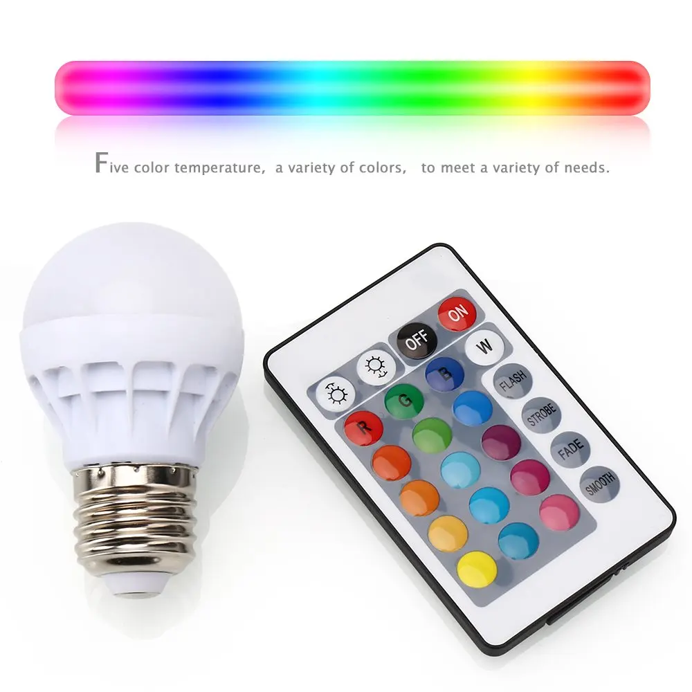 E27 светодиодный RGB свет лампы с ИК пультом дистанционного управления поп лампа