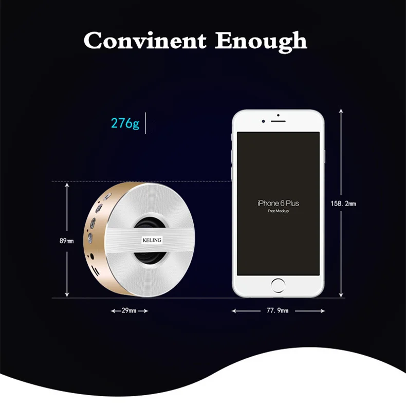 SUOZUN Беспроводная мини Колонка НЛО Bluetooth портативная металлическая стереоколонка