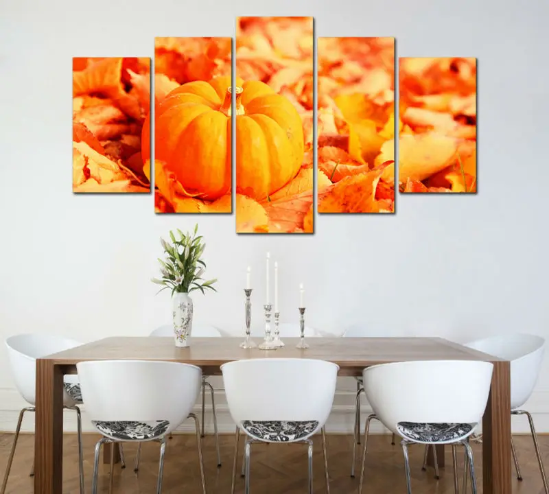 

Print Unframed Halloween Pumpkin Picture Beautiful 5 Pieces/Set Wall Art For Dining Room Decor Print Painting On Canvas Art