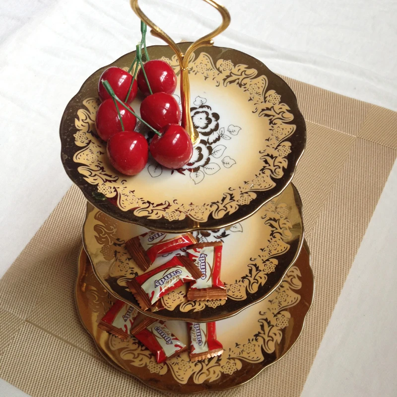 3 слоя набор торт пирога Европейский стиль Керамика компот Тарелка десертная