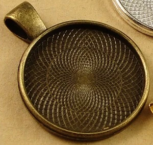 Antique Bronze 10 шт./лот, пустая основа подвески из сплава, 20 мм, 25 мм, 30 мм, Стеклянные Кабошоны, камея, поднос, сделай сам, ювелирное изделие, подвеска, фурнитура - Цвет: Antique Bronze