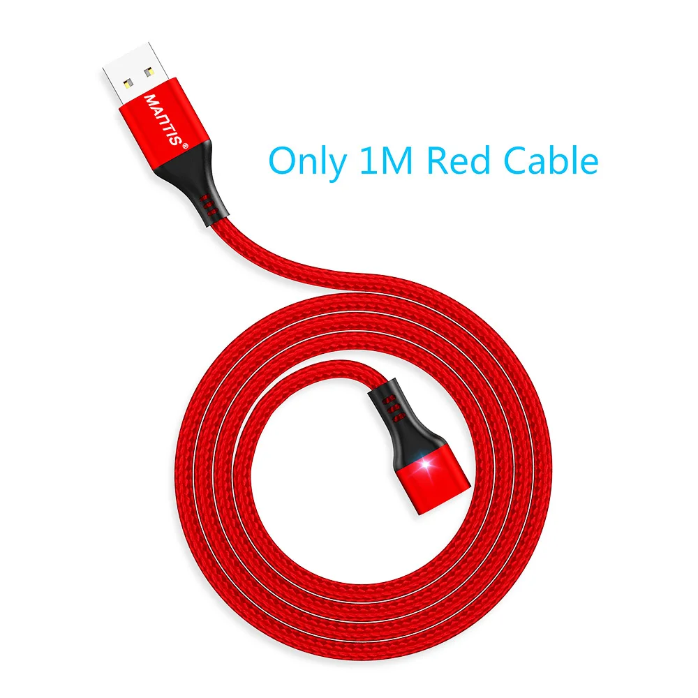 Only Red Cable Магнитный зарядный Micro USB кабель MANTIS для iPhone samsung 3 в 1, кабель type C, 3 А, кабель для быстрой зарядки и передачи данных, магнитный шнур, зарядное устройство - Цвет: Only Red Cable