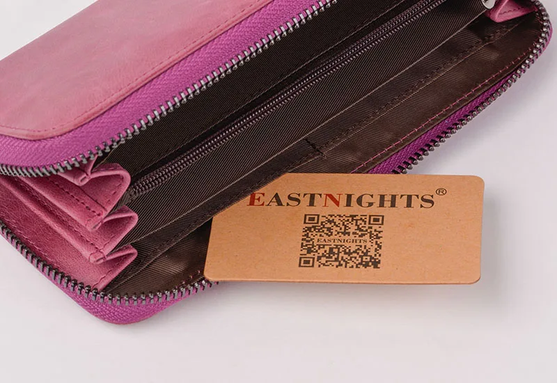 EASTNIGHTS новые женские кошельки фирменный дизайн высококачественный кошелек из натуральной кожи на молнии модный длинный кошелек TW2647