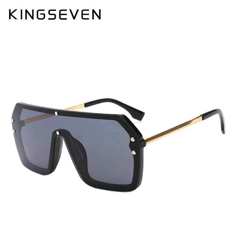 KINGSEVEN, ретро Квадратные Солнцезащитные очки для женщин, фирменный дизайн, металлическая оправа, негабаритные солнцезащитные очки, модные женские градиентные оттенки