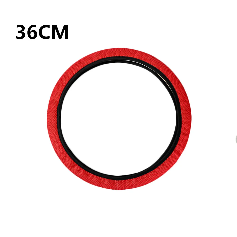 red-36cm Рулевое колесо крышка противоскользящая сетка Авто Летняя шелковая ткань для Kia Форте Ceed железным Стингер Рио пиканто Ниро Soulster No3 - Название цвета: red-36cm
