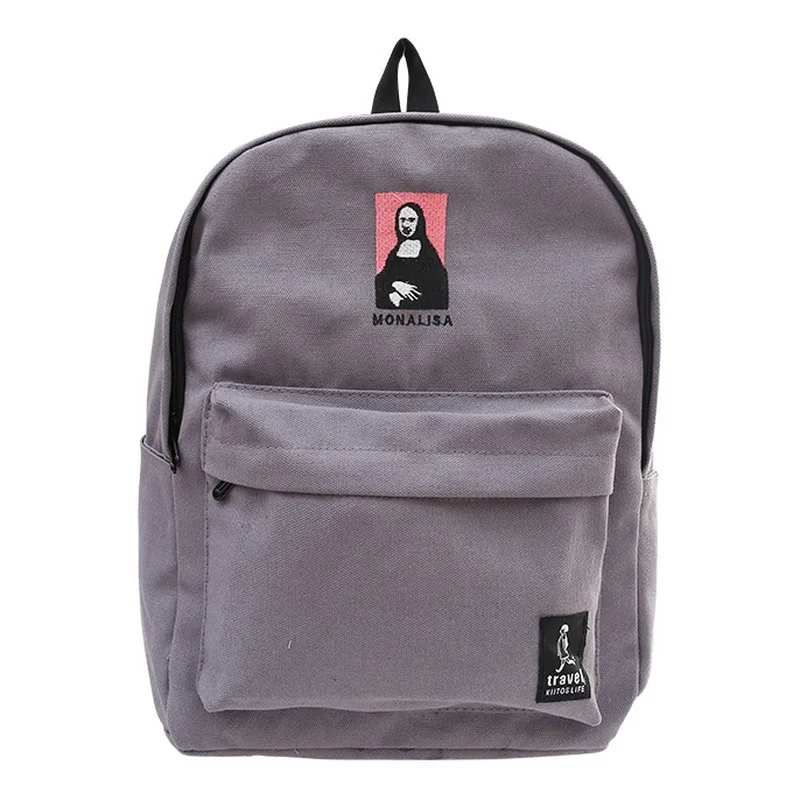 Для женщин Повседневная Рюкзаки холст Вышивка Обувь для девочек рюкзак Schoobags