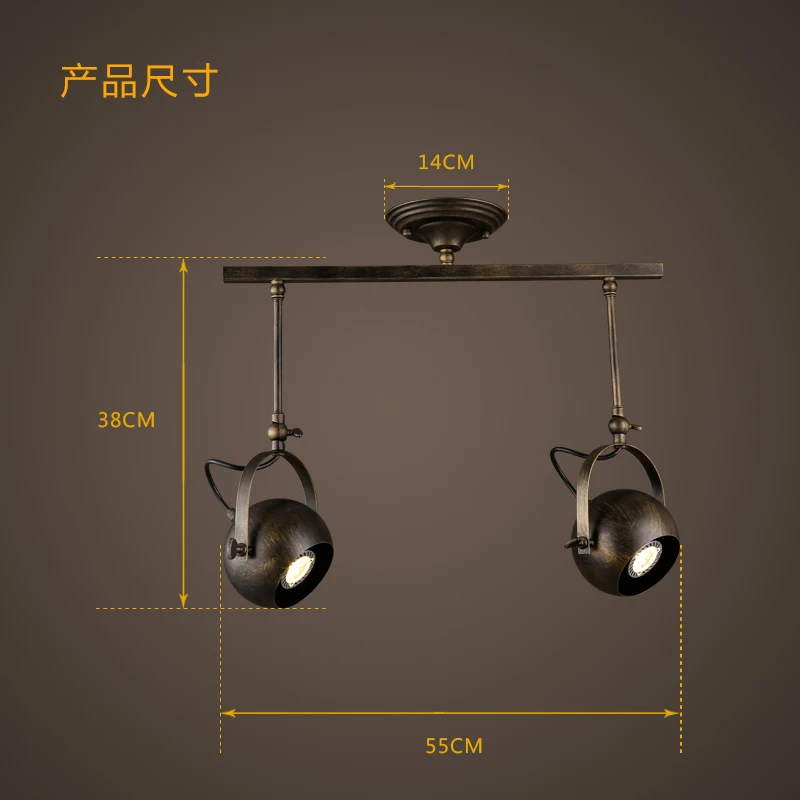 Три стиле Лофт непромышленных ретро фея Американский Гостиная освещение следа
