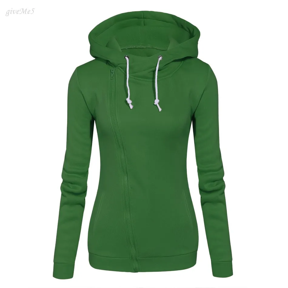 Осень Для женщин толстовка с капюшоном косые молнии худи верхняя одежда длинное