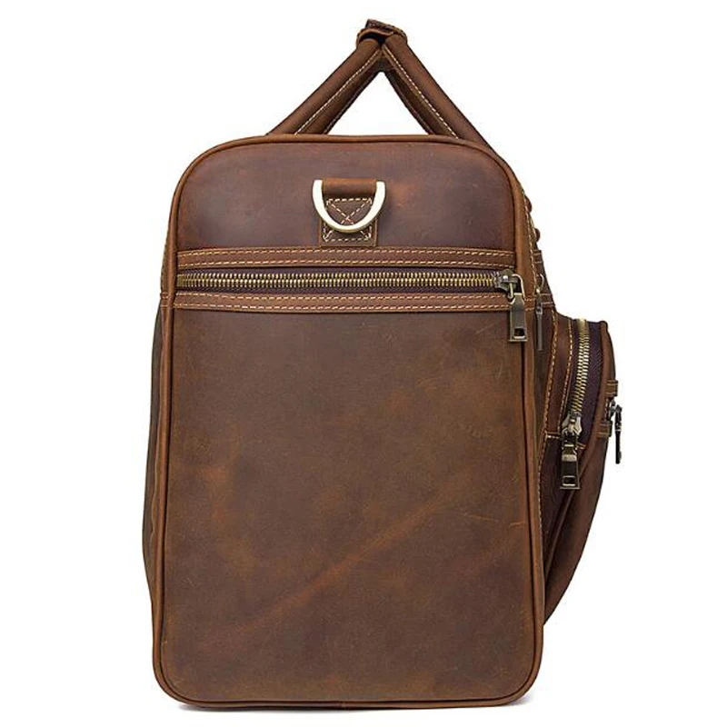 LEXEB Full Grain Leather Business Travel Duffle For Men Overnight Weekender Big Bag Carry On Luggage Top Quality Large Brown | Багаж и