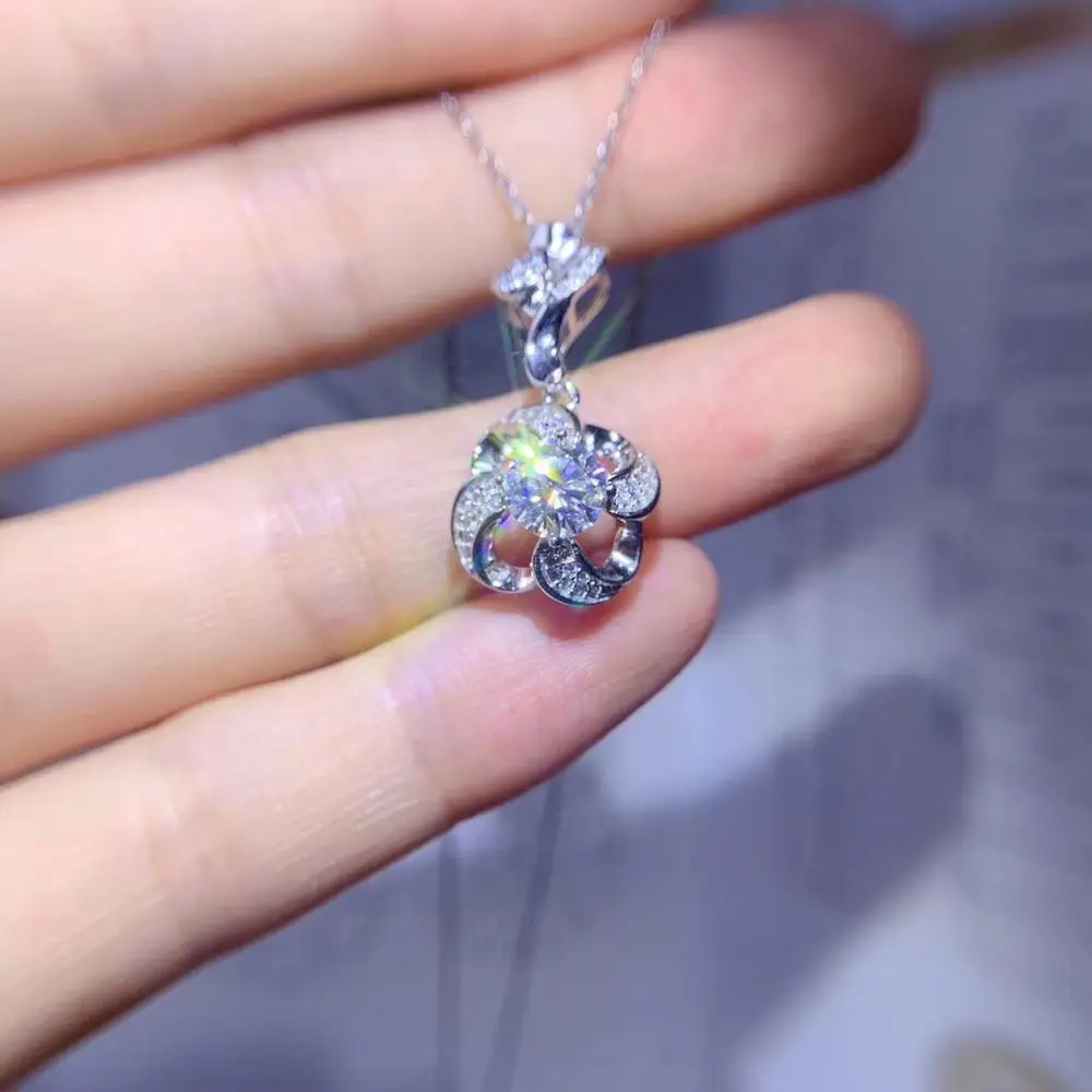 Подвеска из моиссанита cracking хорошее Ожерелье стерлингового серебра 925 пробы