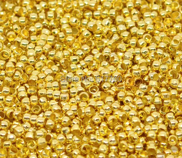 

Free Shipping! 5000 Gold Plated Crimps Beads 2mm (E00777)