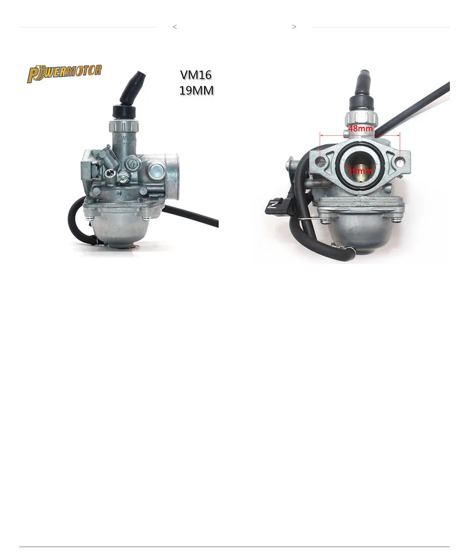 Powermotor Мотоцикл 19 мм Mikuni VM16 карбюратор для honda XR50 CRF50 CRF70 50cc 70cc 90cc 110cc Dirt Pit Bike ATV Quad
