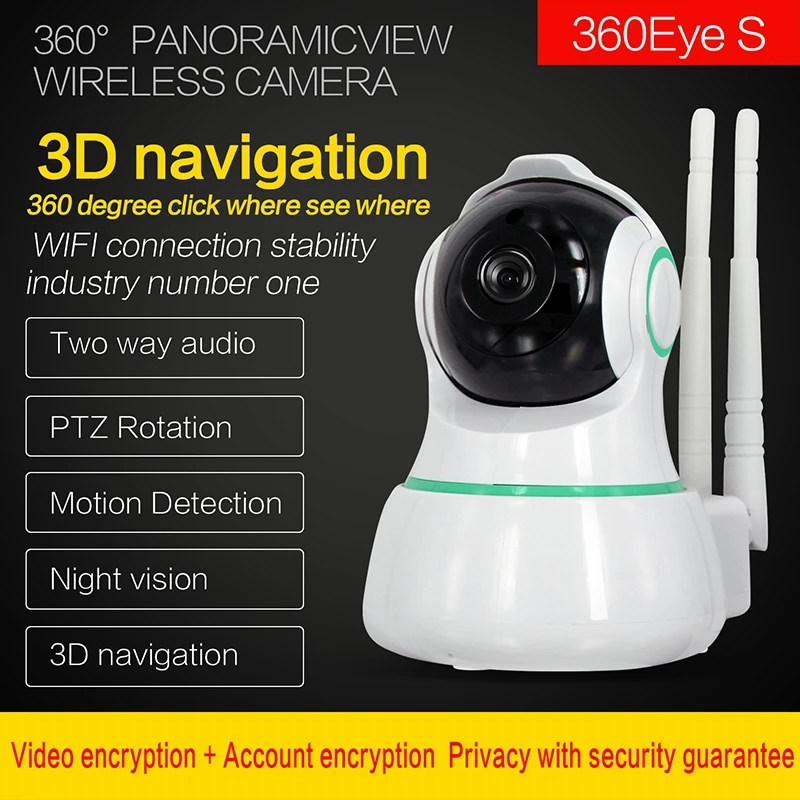 Домашняя камера видеонаблюдения панорамный вид на 360 градусов Wi Fi ночное видение