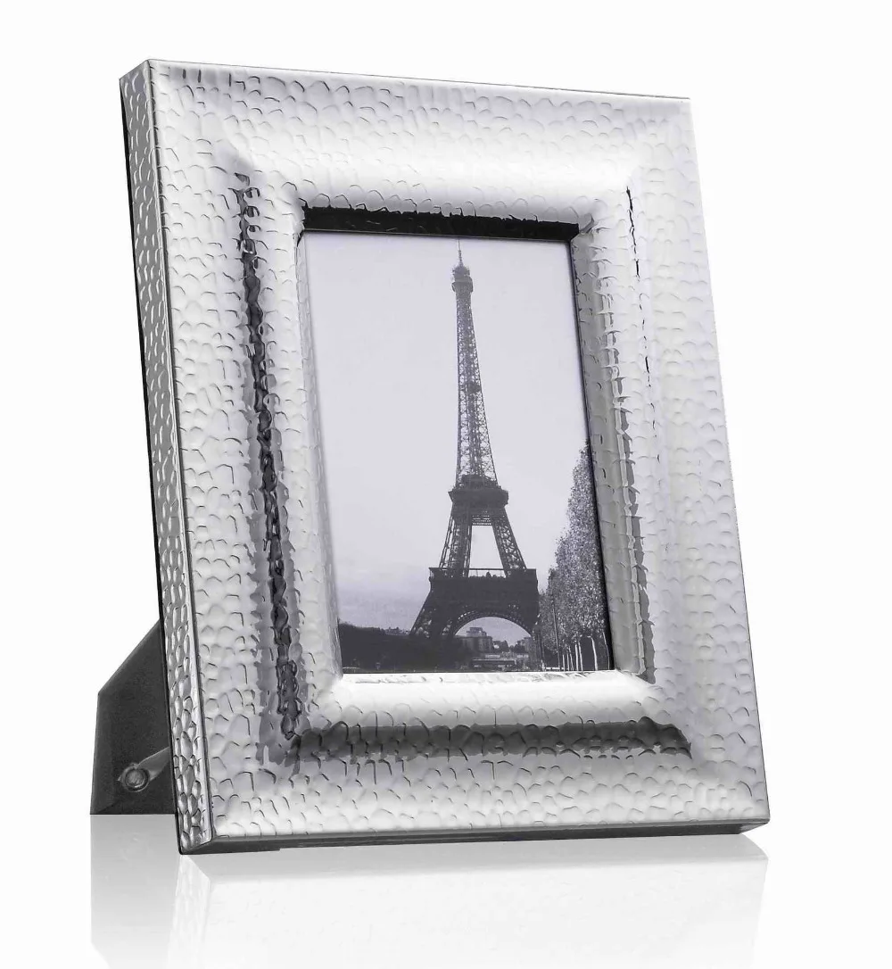 Серебристая металлическая фоторамка рамка для фотографий дисплей украшения