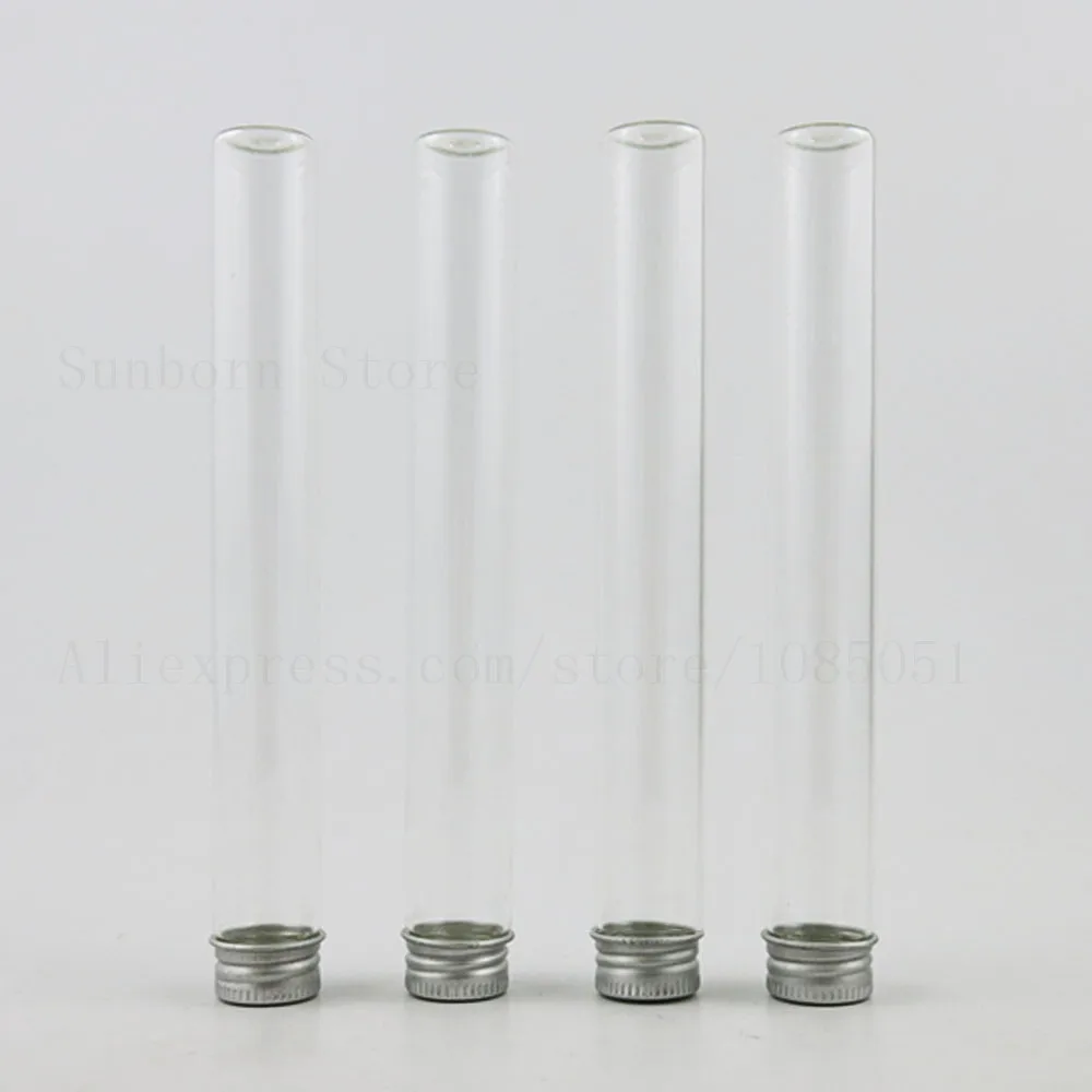 

Clear Glass Tubes Bottles With Aluminum Screw Cap 45ml Sample Containers