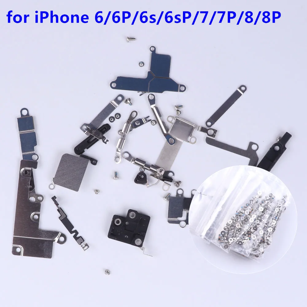 Полный винт+ внутренний металлический держатель кронштейна для iPhone 6, 6 S, 7, 8 Plus, 7G, 8G, X, внутри, маленькие детали, защитная пластина, набор, комплекты деталей