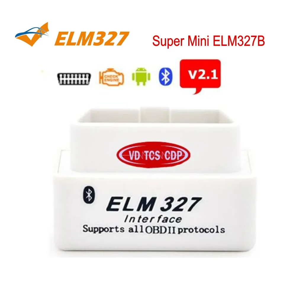 2018 Новый VD TCS CDP Белый Супер Мини elm327 bluetooth ELM 327 V2.1 OBD2 сканер Android Torque OBDII