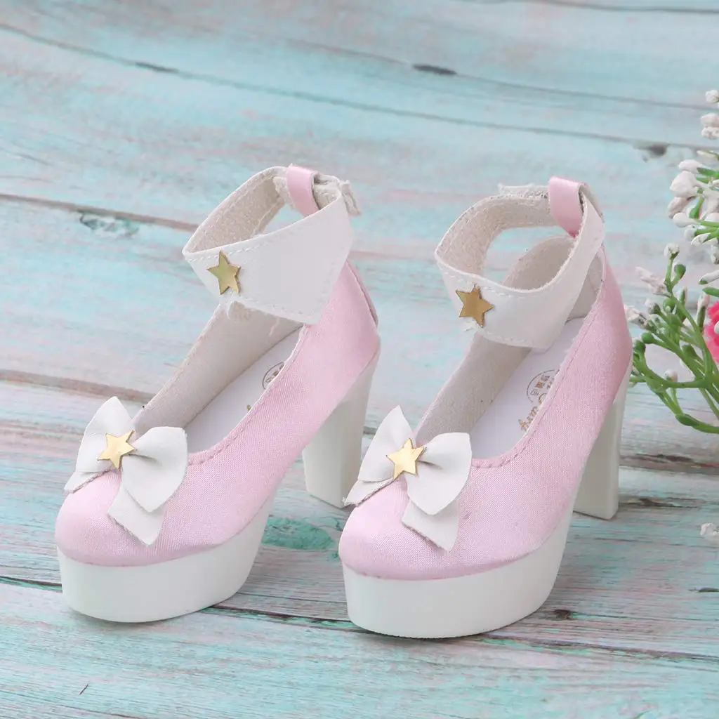 1 пара кукольных туфель для девочек модные розовые туфли на высоком каблуке 1/3 BJD 60