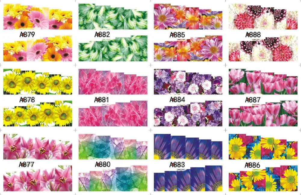 12 упак./лот Водные Наклейки для ногтей Наклейка слайдер Татуировка полное